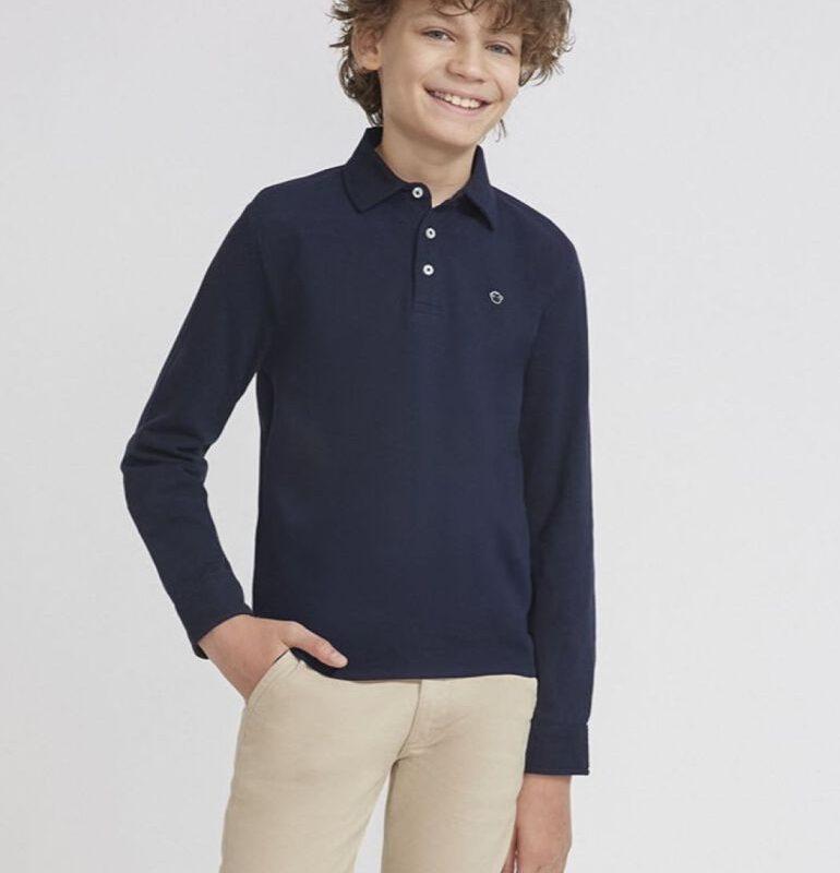 Polo Manga Larga Marino