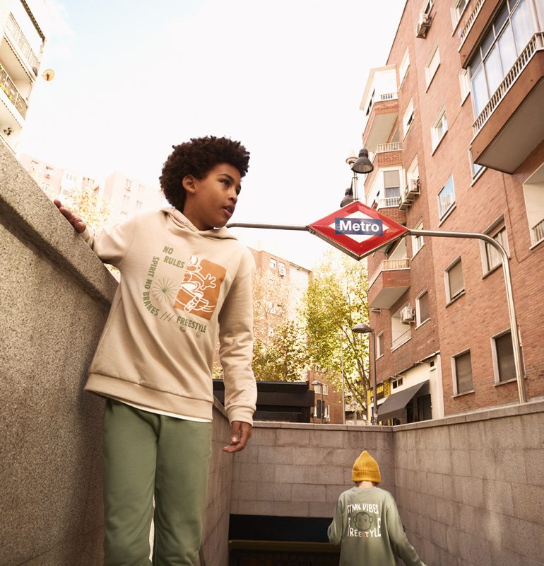 Chándal de Niño Beige y Verde