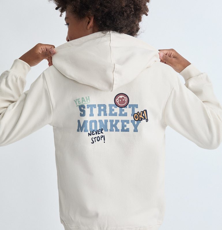 Sudadera Capucha Abierta con Logo