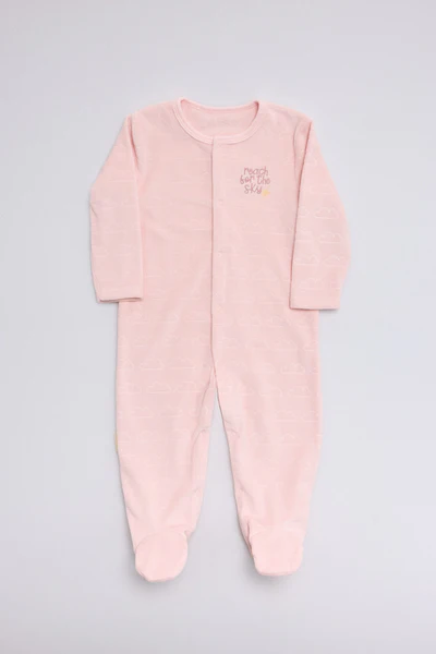 Pelele Bebé Manga Larga Baby Stars Rosa