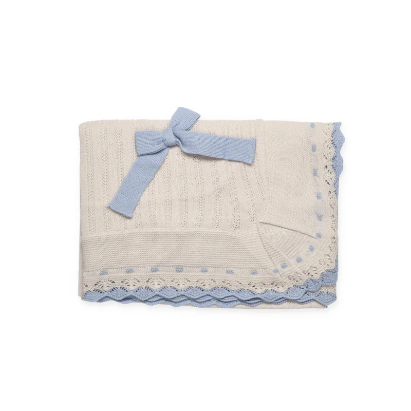 Chal Trencitas Bodoques Crema y Verde