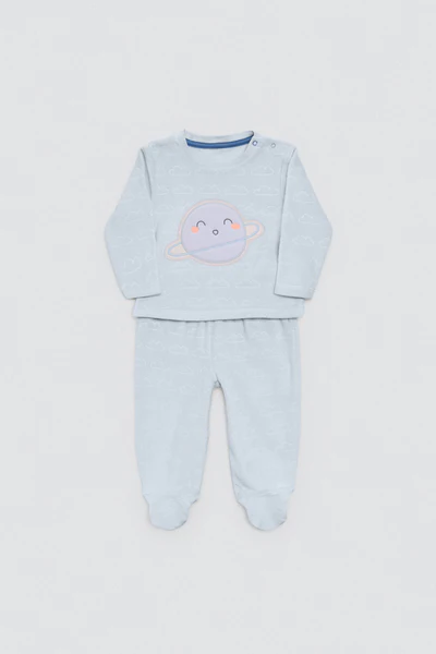 Conjunto Bebé Camiseta y Polaina Baby Cosmos Azul