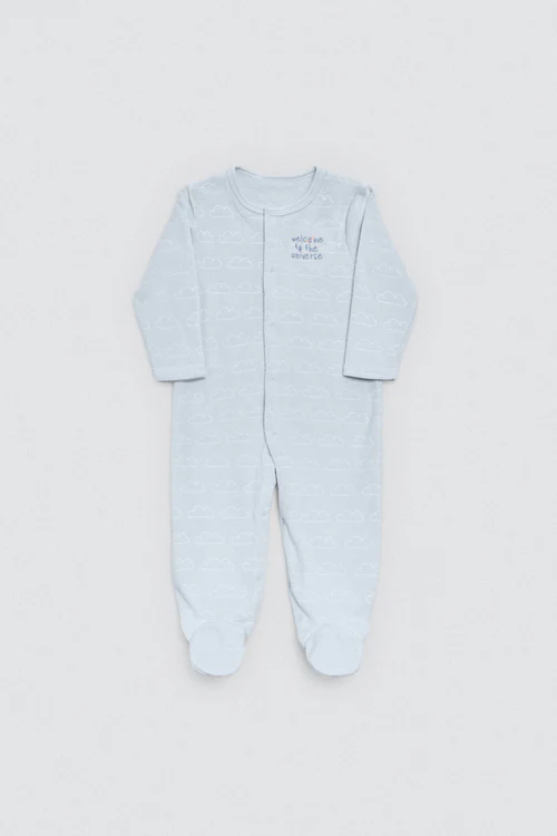 Pelele/ Pijama bebé Manga Larga Cosmos Azul