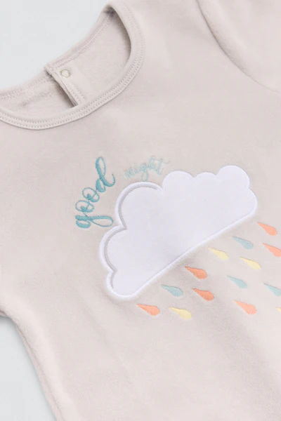 Pelele/ Pijama Bebé Manga Larga Rainy Day Gris - Imagen 2