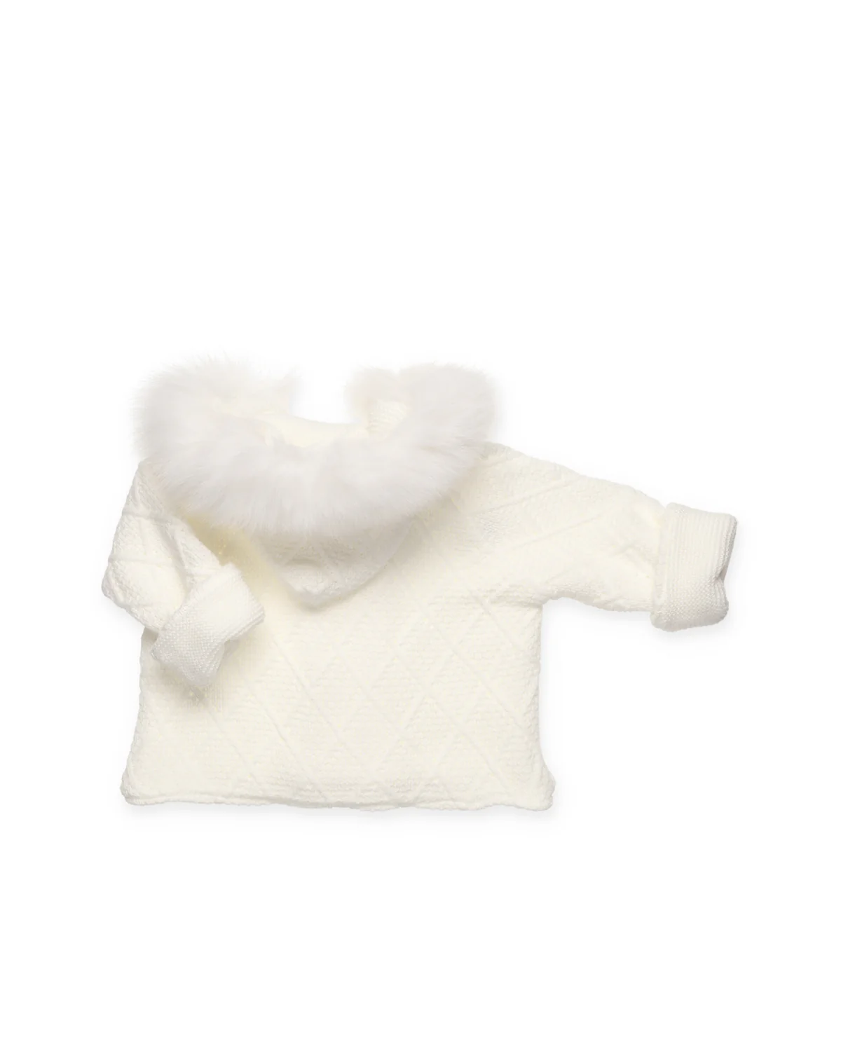 Trenca Punto Rombos Capucha Pelo Natural - Imagen 2