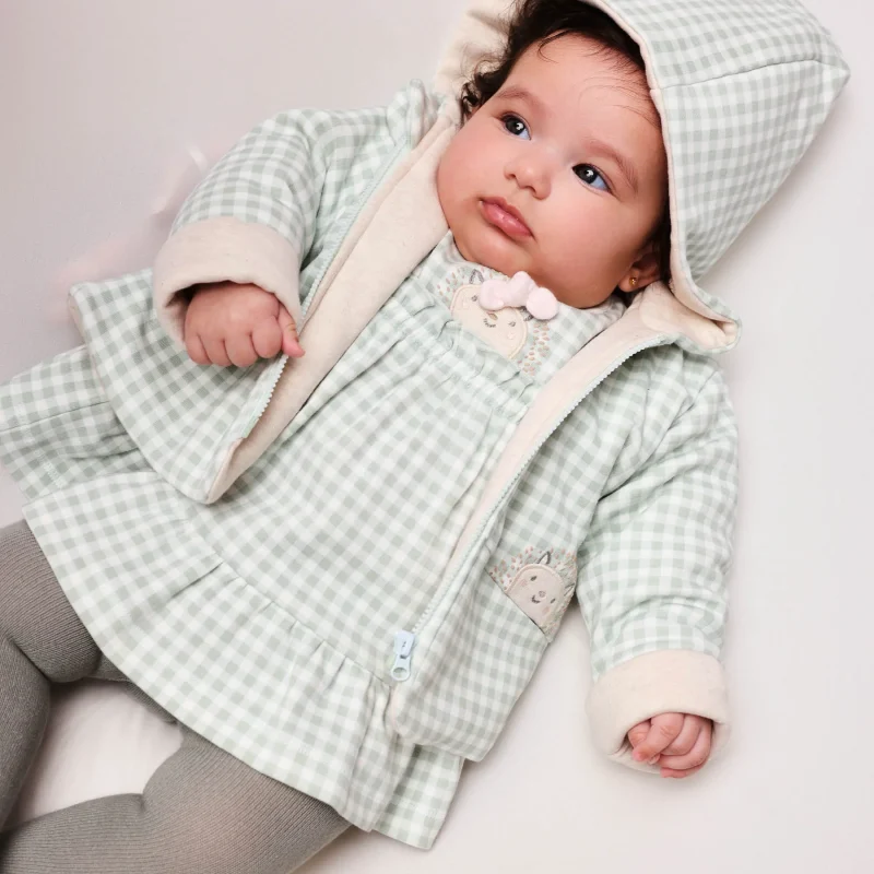 Abrigo Cuadros Aguamarina Bebé