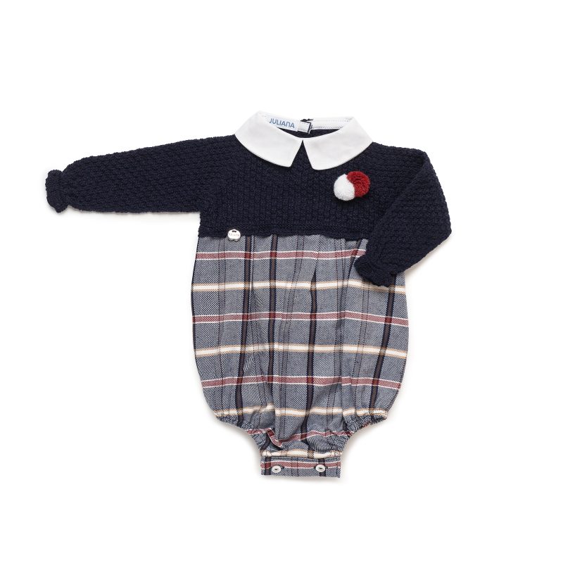 Pelele Cuerpo Punto Cuadritos 2 Pompones