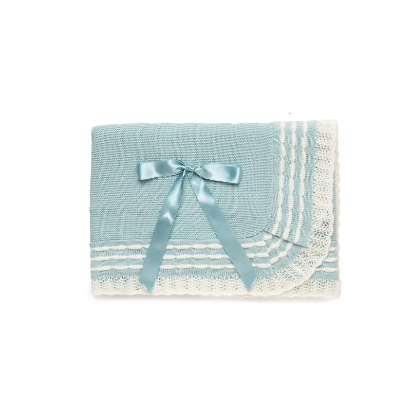 Chal Volante Lorzas Verde y Beige