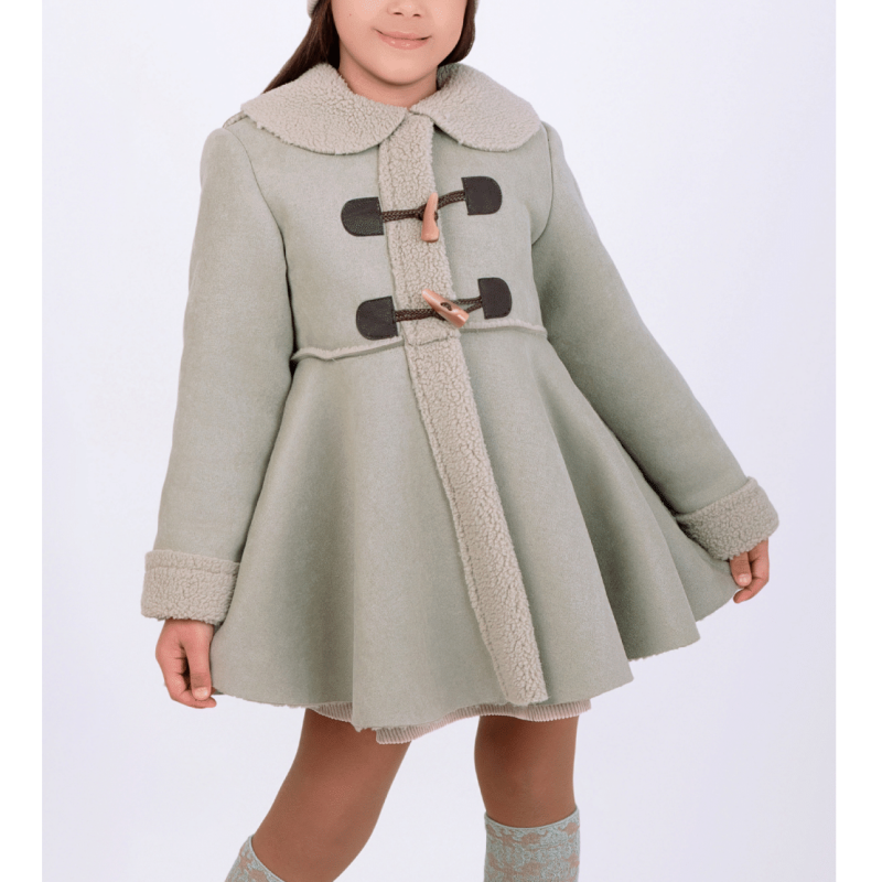 Abrigo de Capa Niña Verde