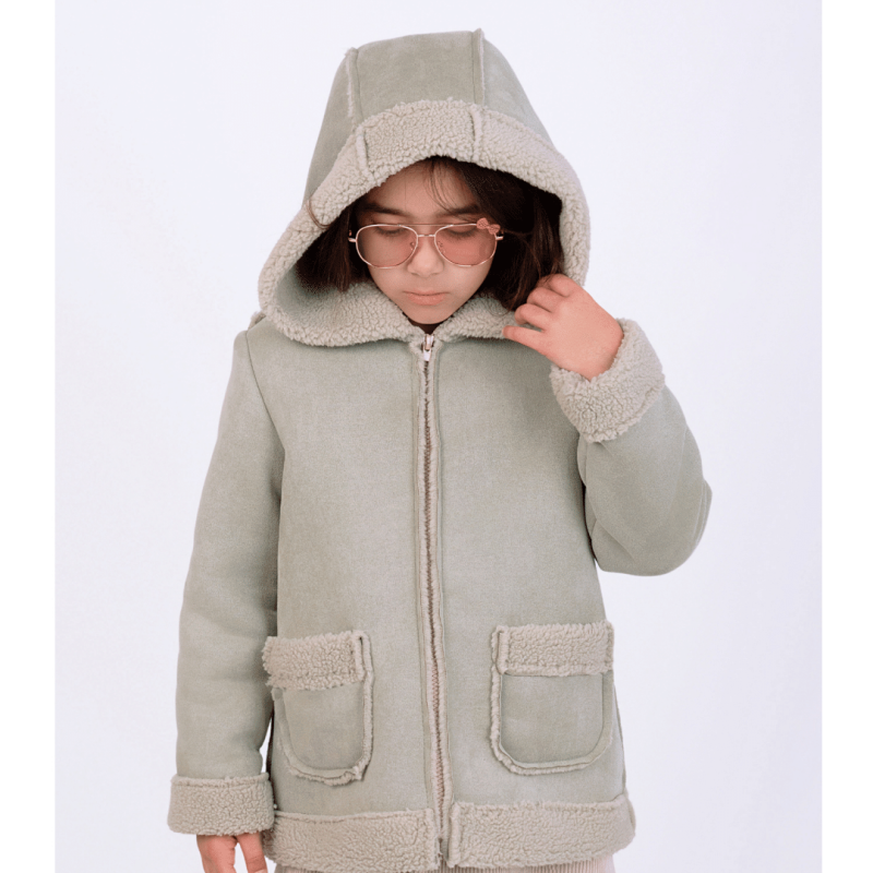 Abrigo con Capucha Verde Unisex