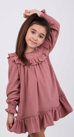 Vestido Pana Punto Rosa Empolvado