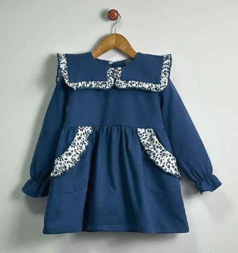 Vestido Flores Marino